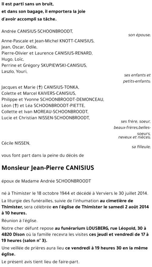 Jean-Pierre CANISIUS