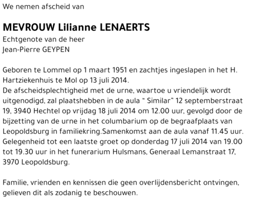 Lilianne Lenaerts