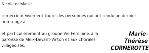 Marie-Thérèse CORNEROTTE