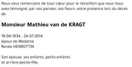 Mathieu van de KRAGT