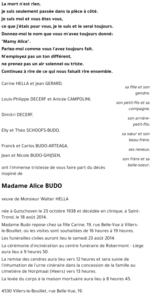 Alice BUDO
