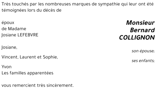 Bernard COLLIGNON