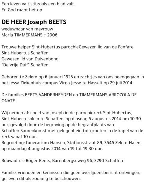 Joseph BEETS
