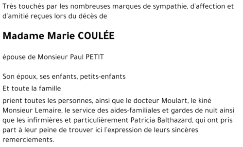 Marie COULÉE