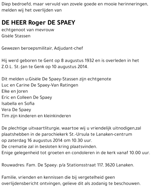 Roger De Spaey