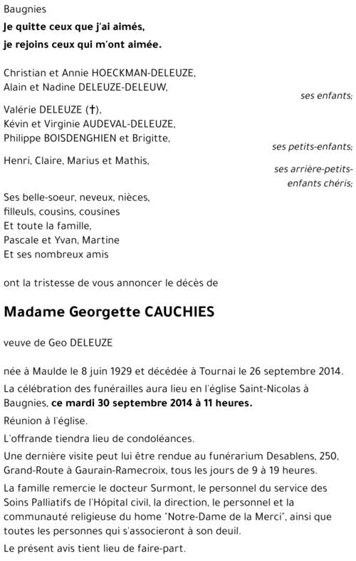 Georgette CAUCHIES
