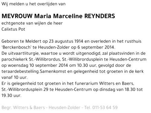 Maria Marceline Reynders