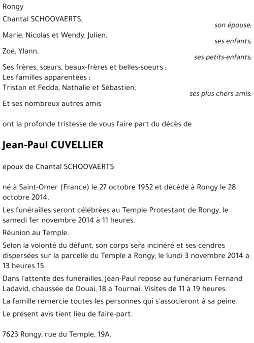 Jean-Paul CUVELLIER