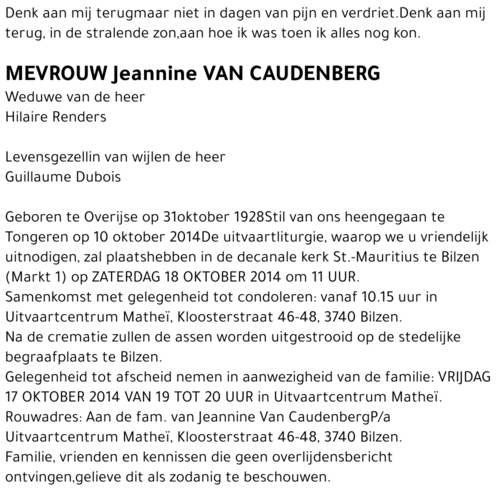 Jeannine VAN CAUDENBERG