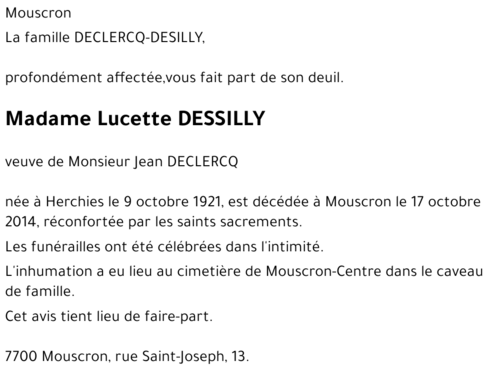Lucette DESSILLY