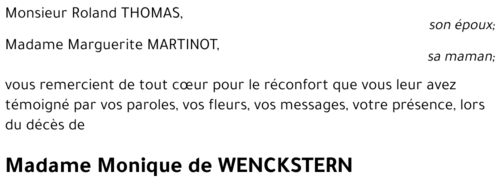 Monique de  WENCKSTERN