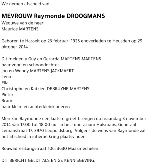 Raymonde Droogmans