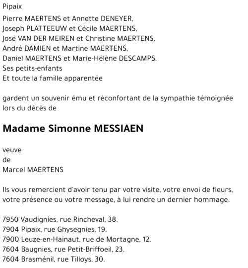 Simonne MESSIAEN