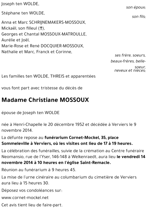 Christiane MOSSOUX