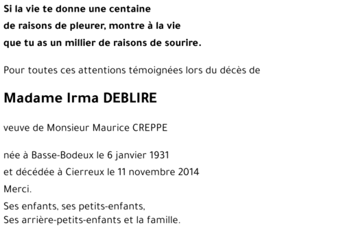Irma DEBLIRE