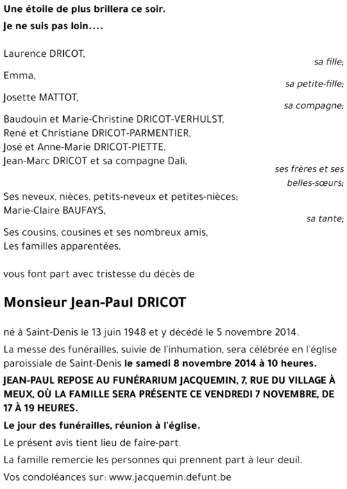 Jean-Paul DRICOT