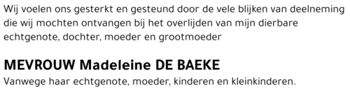 Madeleine De Baeke