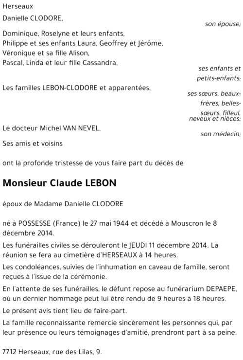 Claude LEBON