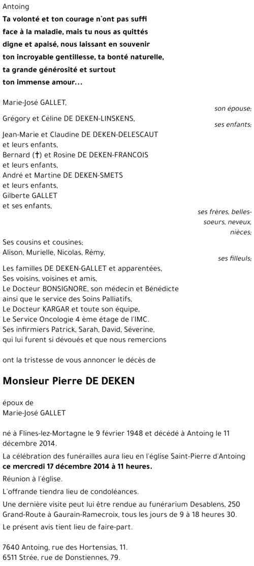 Pierre DE DEKEN