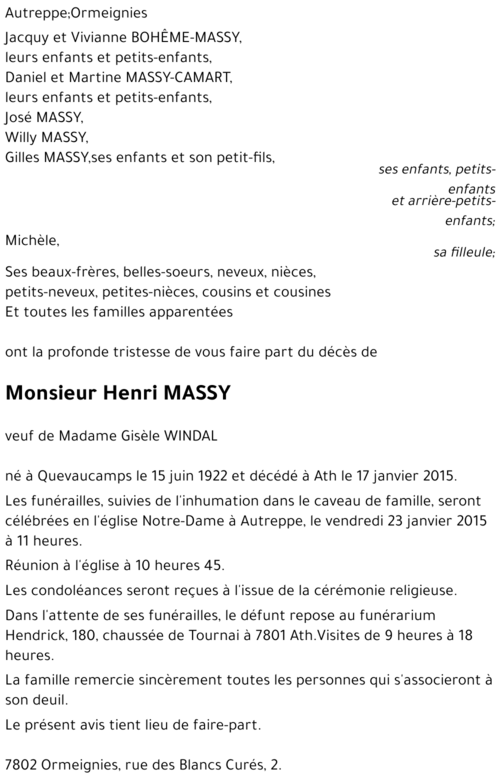 Henri MASSY