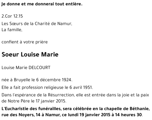 Louise Marie DELCOURT