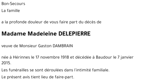 Madeleine DELEPIERRE