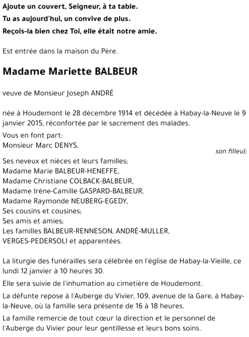 Mariette BALBEUR