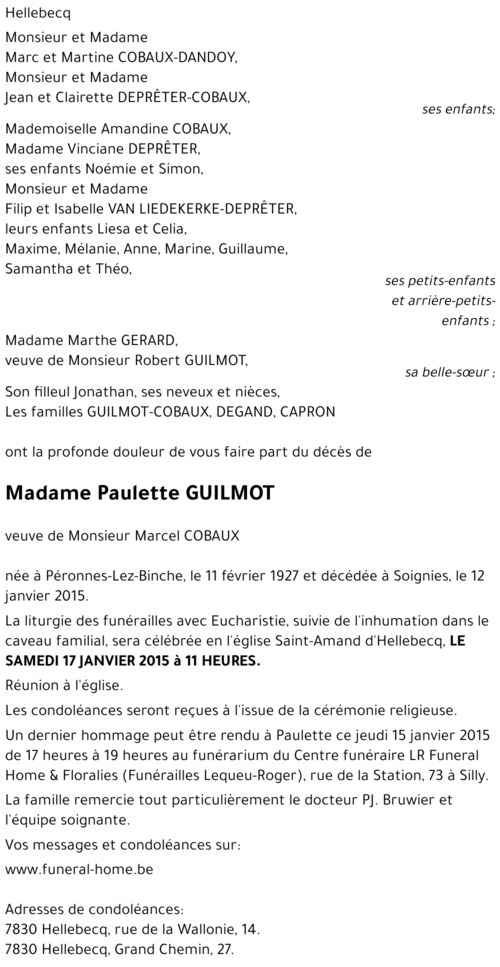 Paulette GUILMOT
