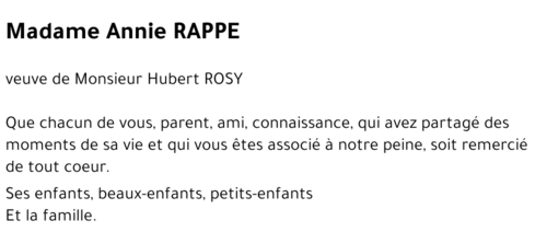 Annie RAPPE