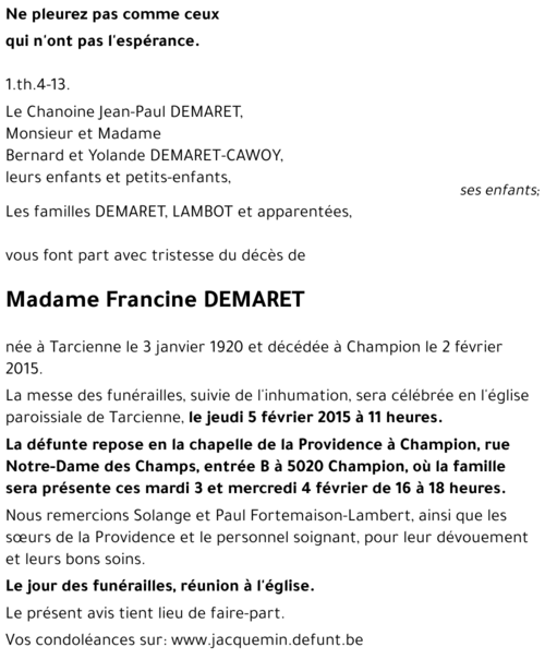 Francine DEMARET