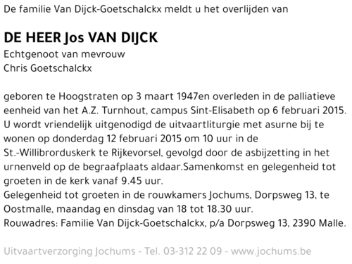 Jos Van Dijck