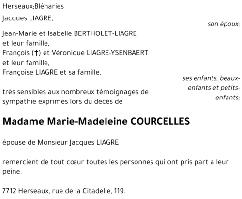 Marie-Madeleine COURCELLES