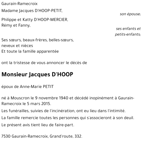 Jacques D'HOOP