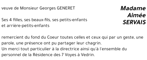veuve Georges GENERET