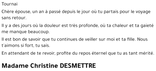 Christine DESMETTRE