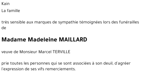 Madeleine MAILLARD