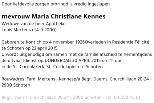Maria Christiane Kennes