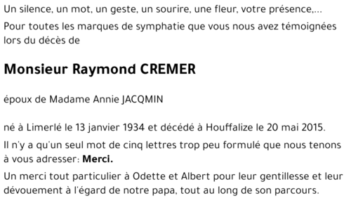 Raymond Cremer