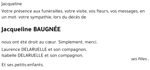 Jacqueilne BAUGNÉE