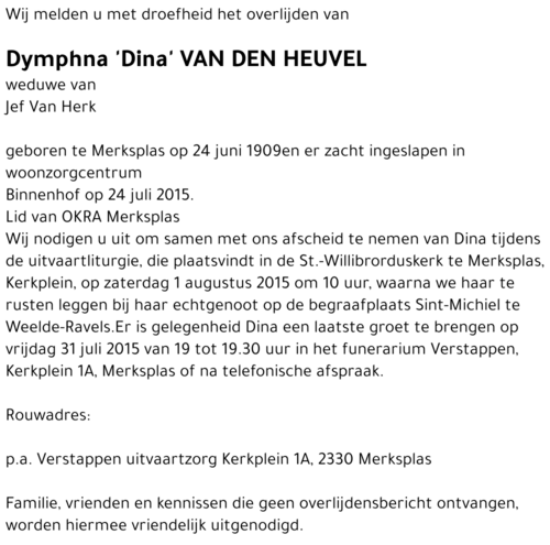 Dymphna Van de Heuvel