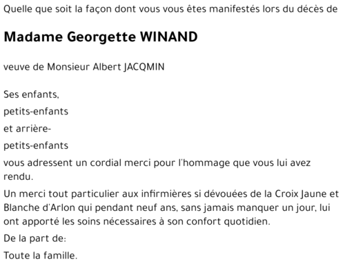 Georgette WINAND