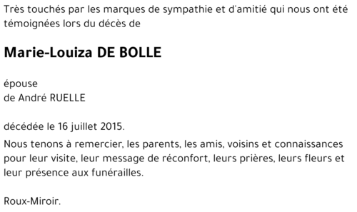 Marie-Louiza DE BOLLE