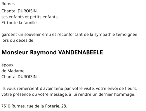 Raymond VANDENABEELE