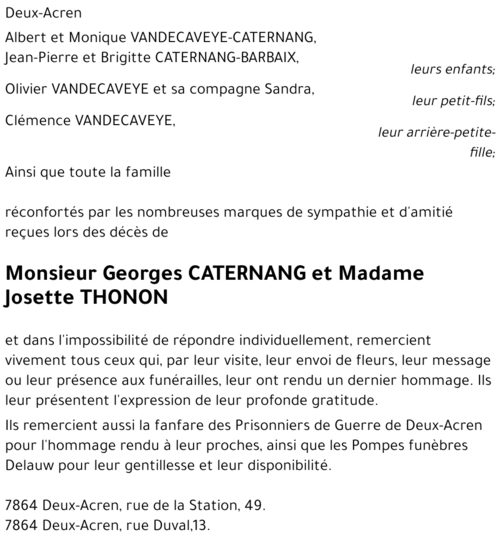 Georges et Josette CATERNANG      THONON