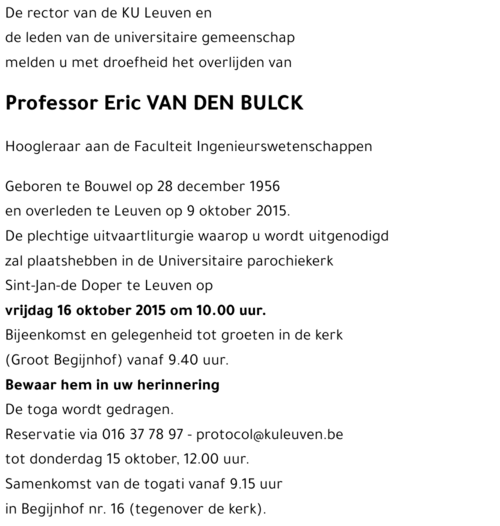 Eric VAN DEN BULCK