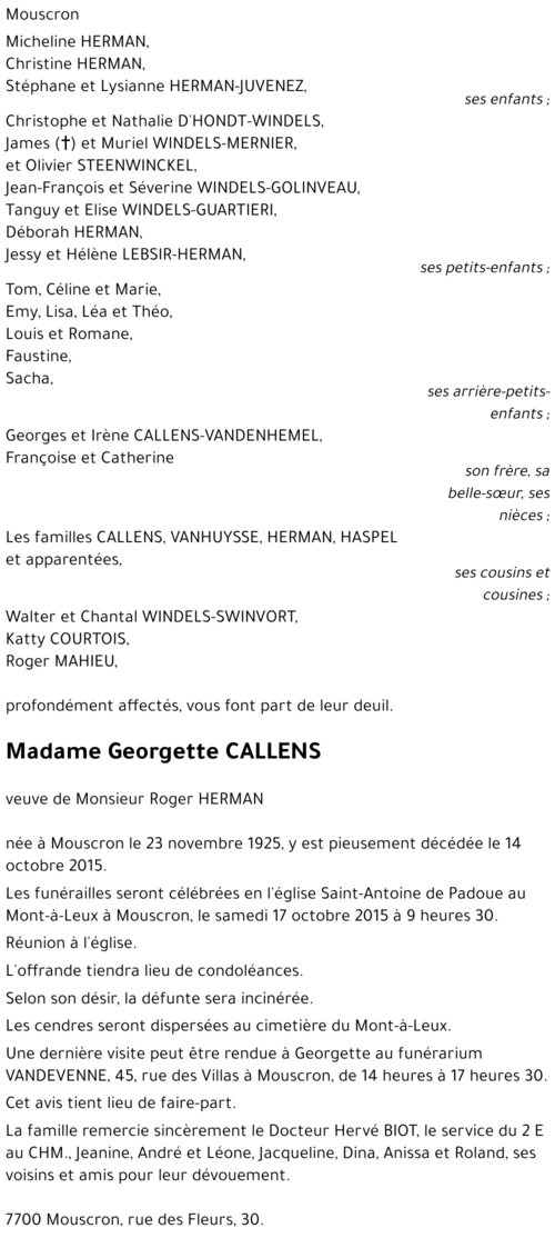Georgette CALLENS