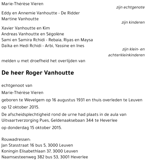 Roger Vanhoutte