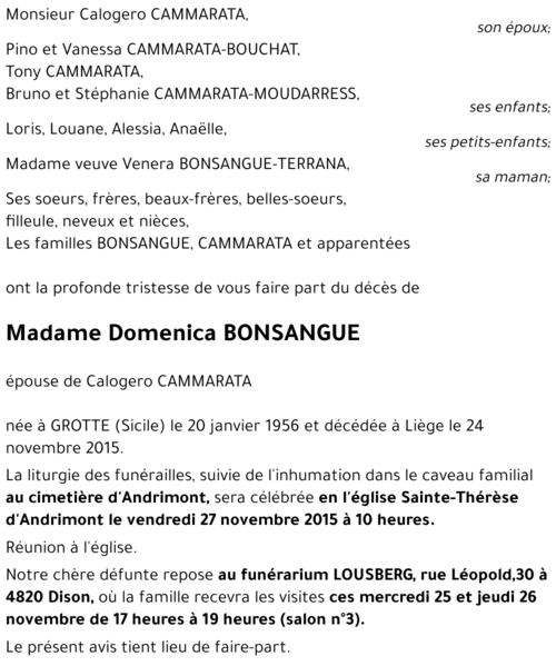 Dominica BONSANGUE