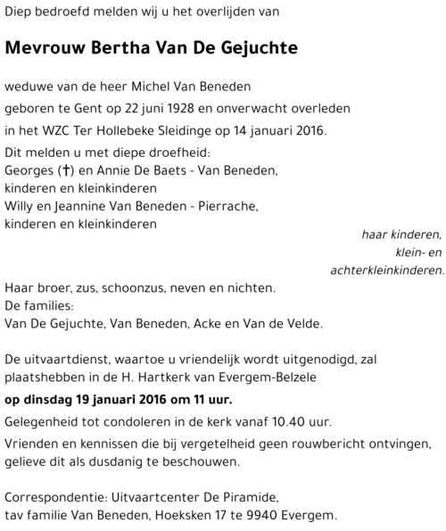 Bertha Van De Gejuchte