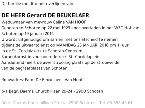 Gerard De Beukelaer